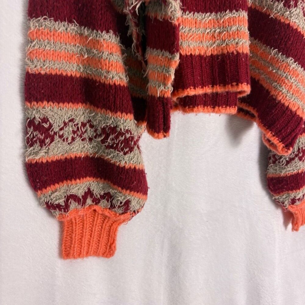 Free People Check Me Out in Holly Berry Combo Turtleneck Pullover Sweater Size S - Picture 5 of 14